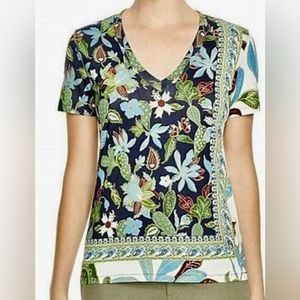 Tory Burch Garden Wisteria Tee 100% PIMA COTTON 
MADE IN PERU size S